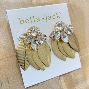 Bella Jack Crystal and Gold Leaf Earrings statement jewelry nordstrom